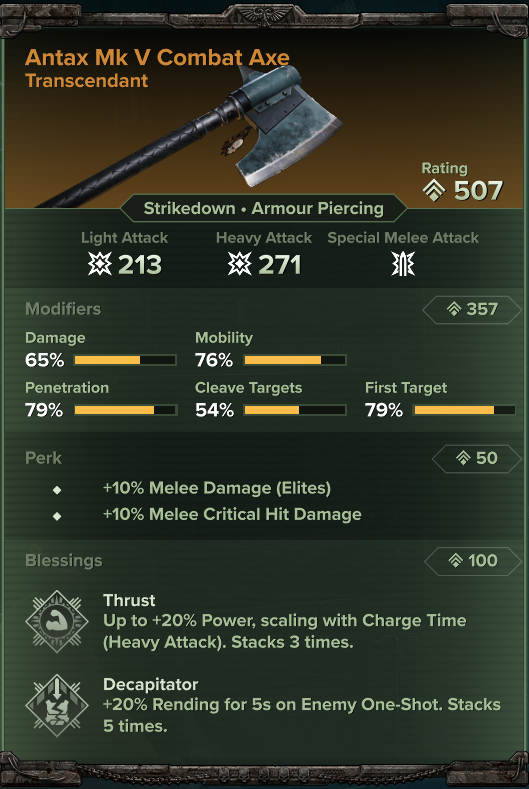 Antax Mk V Combat Axe Example