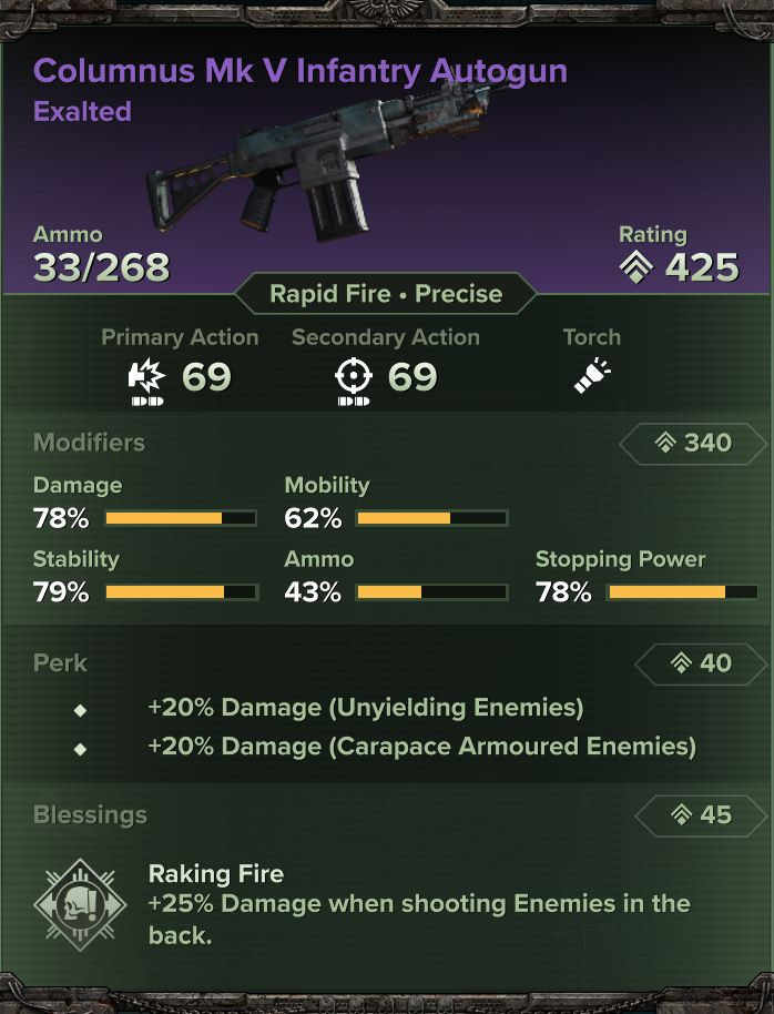 Columnus Mk V Infantry Autogun Example