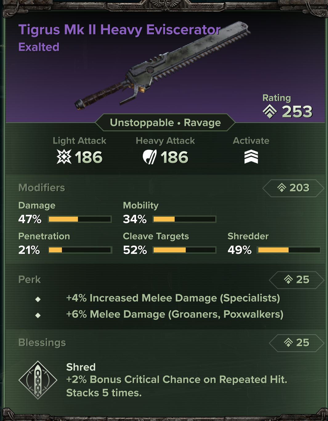 Tigrus Mk II Heavy Eviscerator Example