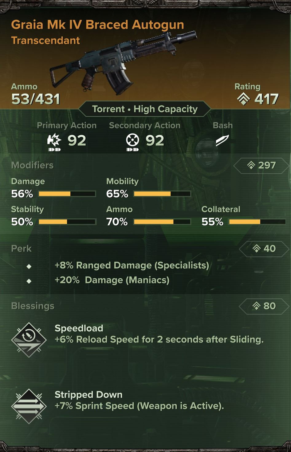 Graia Mk IV Braced Autogun Example