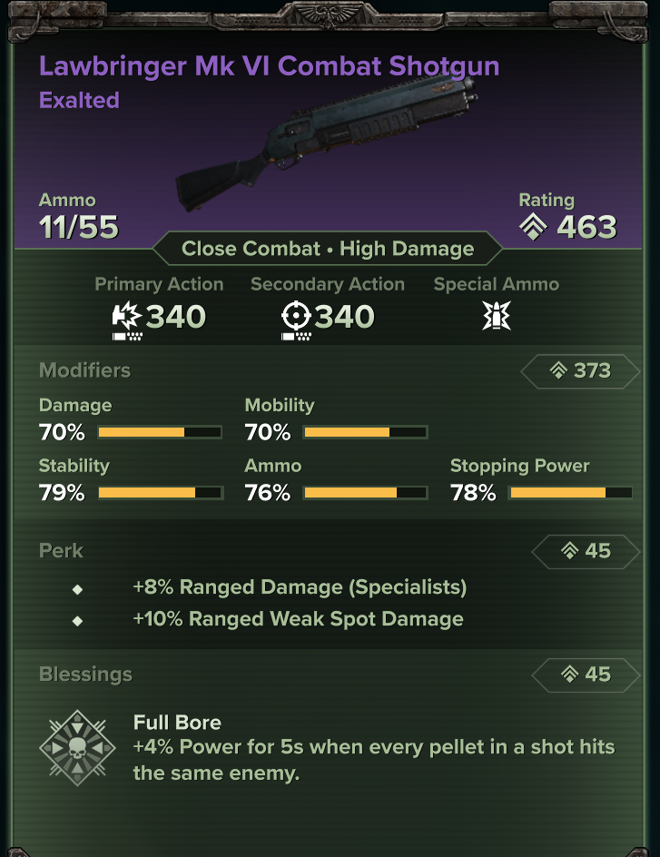 Lawbringer MK VI Combat Shotgun Example